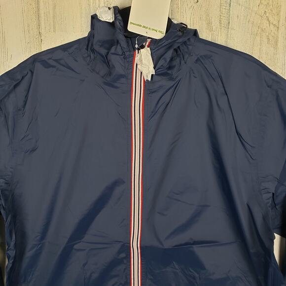 NWT Peekaboo Beans Navy Blue Full Zip Windbreaker Jacket Unisex Size Large - Picture 2 of 8